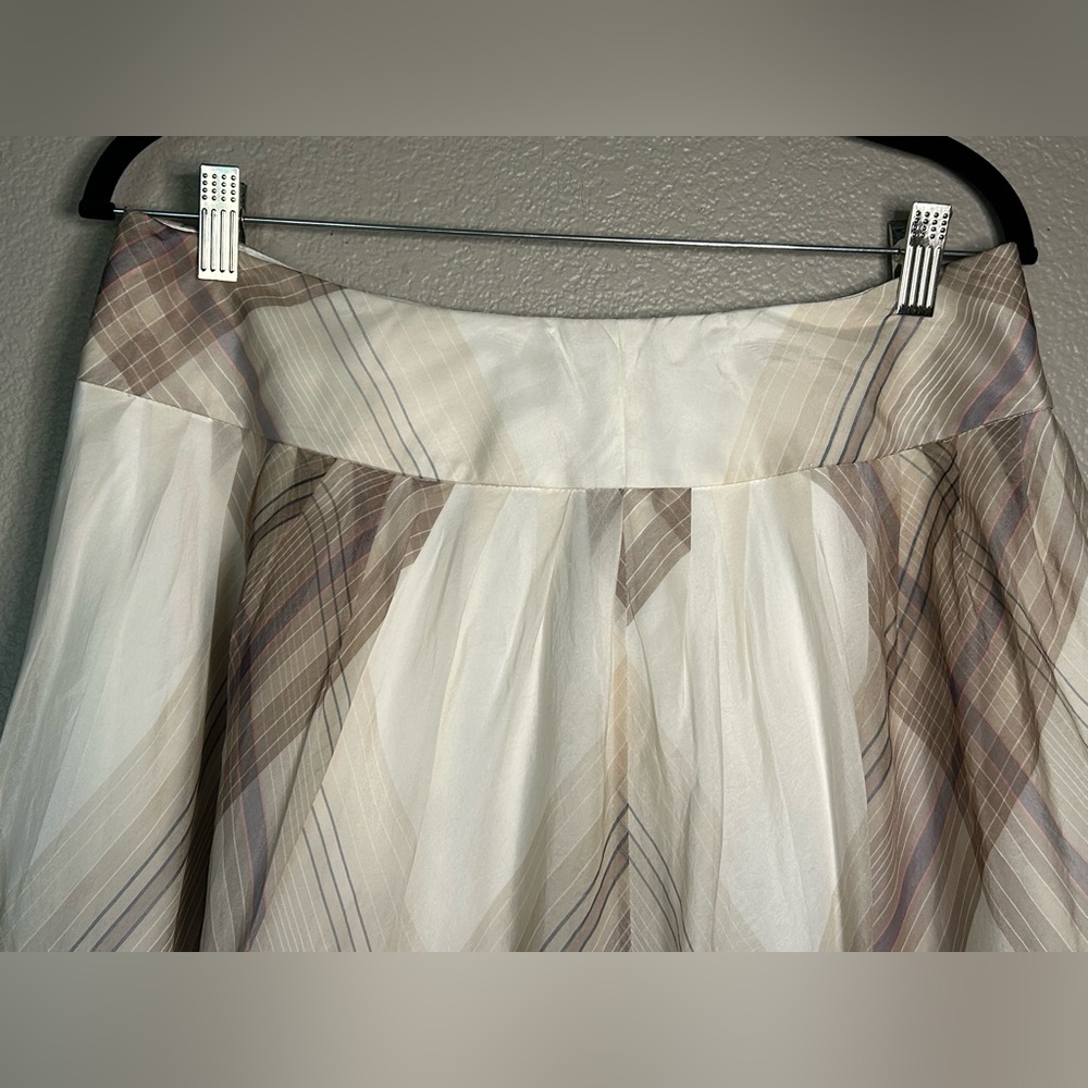 Talbot's 100% Silk A-Line Sheer Fully-Lined Midi Skirt Size 12 - Picture 3 of 10